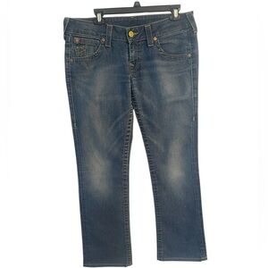 TRUE RELIGION 90’s Vintage Y2k jeans low rise straight leg size 31 medium wash
